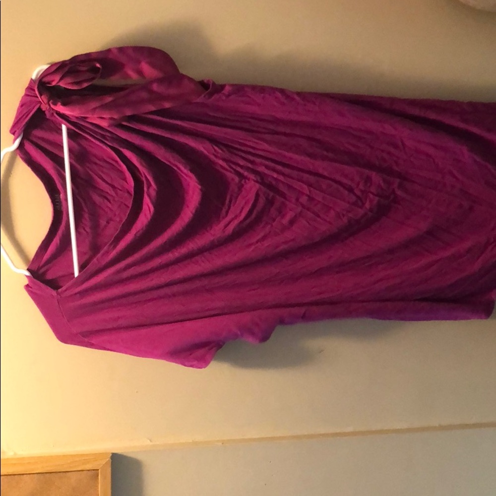 Asymmetrical purple top with bow